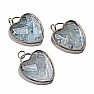 Pendant Glass heart with aquamarine