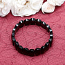 Obsidian polished extra oval plate bracelet