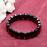 Obsidian polished extra oval plate bracelet