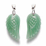 Aventurine green pendant Angel wing