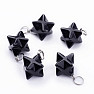 Obsidian black pendant Merkaba star