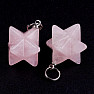 Rose quartz pendant Merkaba star