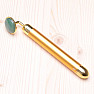 Massage roller face roller vibrating with aventurine gold color