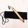 Massage roller face roller vibrating with aventurine gold color