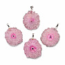 Sun crystal cut by stalactite pendant pink