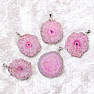 Sun crystal cut by stalactite pendant pink