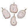 Sun crystal cut by stalactite pendant white