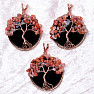 Obsidian pendant Carnelian Tree of Life