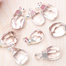 Crystal cut pendant shape drop color silver