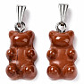 Jasper red teddy bear pendant