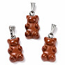 Jasper red teddy bear pendant