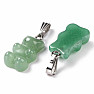 Aventurine green teddy bear pendant