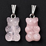 Rose quartz pendant Teddy bear