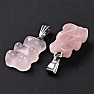 Rose quartz pendant Teddy bear