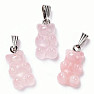 Rose quartz pendant Teddy bear