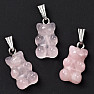 Rose quartz pendant Teddy bear