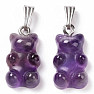 Amethyst teddy bear pendant