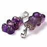 Amethyst teddy bear pendant