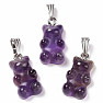 Amethyst teddy bear pendant