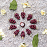 Garnet pendant Grape handle gold color