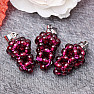 Garnet pendant Grape handle silver color