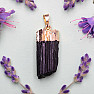 Tourmaline skoryl raw pendant with gold color clasp