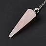 Rose quartz chakra pendulum symbol of the Triple Goddess