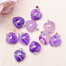 Agate purple heart pendant 1.6 cm