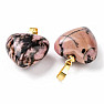 Rhodonite pink and black pendant Heart 1.5 cm