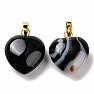 Agate black pendant Heart 1.5 cm