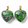 Ruby in zoisite pendant Heart 1.5 cm