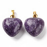 Lepidolite pendant Heart 1.5 cm