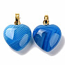 Blue agate pendant Heart 1.5 cm