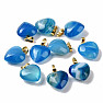 Blue agate pendant Heart 1.5 cm