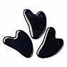 Gua sha from black obsidian heart shape 7.5 cm