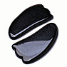 Fin shape black obsidian gua sha