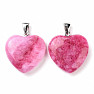 Pink quartz heart pendant 2.4 cm