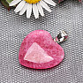 Pink quartz heart pendant 2.4 cm