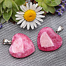 Pink quartz heart pendant 2.4 cm