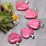 Pink quartz heart pendant 2.4 cm