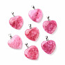 Pink quartz heart pendant 2.4 cm