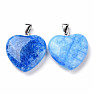 Quartz blue pendant Heart 2.4 cm