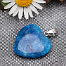 Quartz blue pendant Heart 2.4 cm