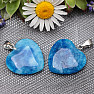 Quartz blue pendant Heart 2.4 cm