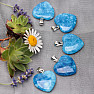 Quartz blue pendant Heart 2.4 cm