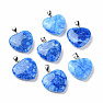 Quartz blue pendant Heart 2.4 cm