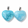 Quartz turquoise pendant Heart 2.4 cm