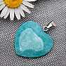 Quartz turquoise pendant Heart 2.4 cm