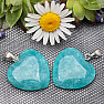 Quartz turquoise pendant Heart 2.4 cm