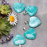 Quartz turquoise pendant Heart 2.4 cm